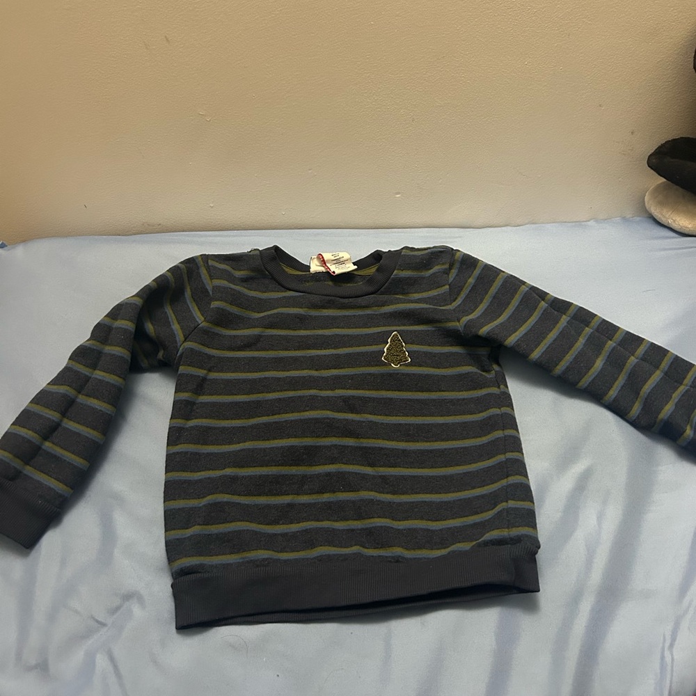 Tommy Bahama Black and Olive Striped Sweater